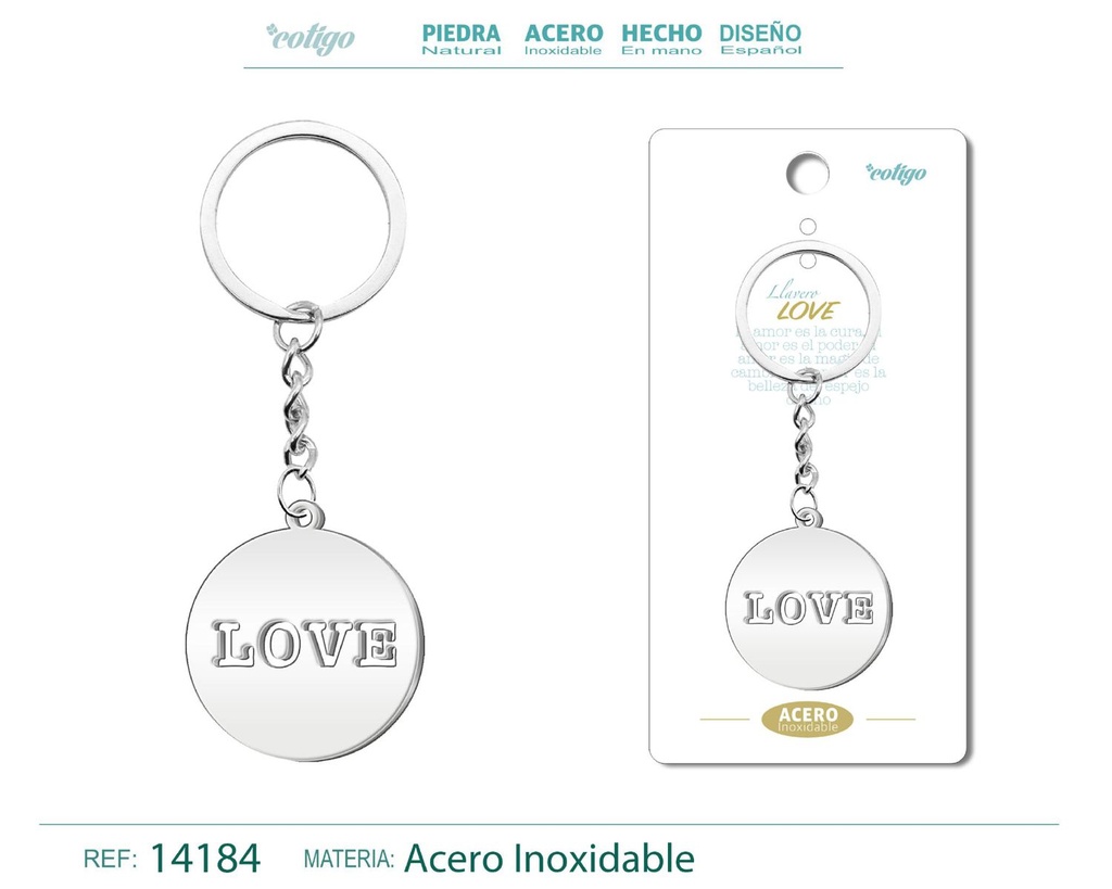 Llavero de Love de Acero - Accesorios románticos y simbólicos