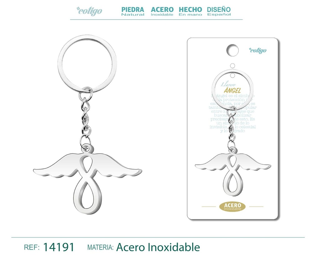 Llavero de Ángel de Acero - Accesorios de protección y guía celestial