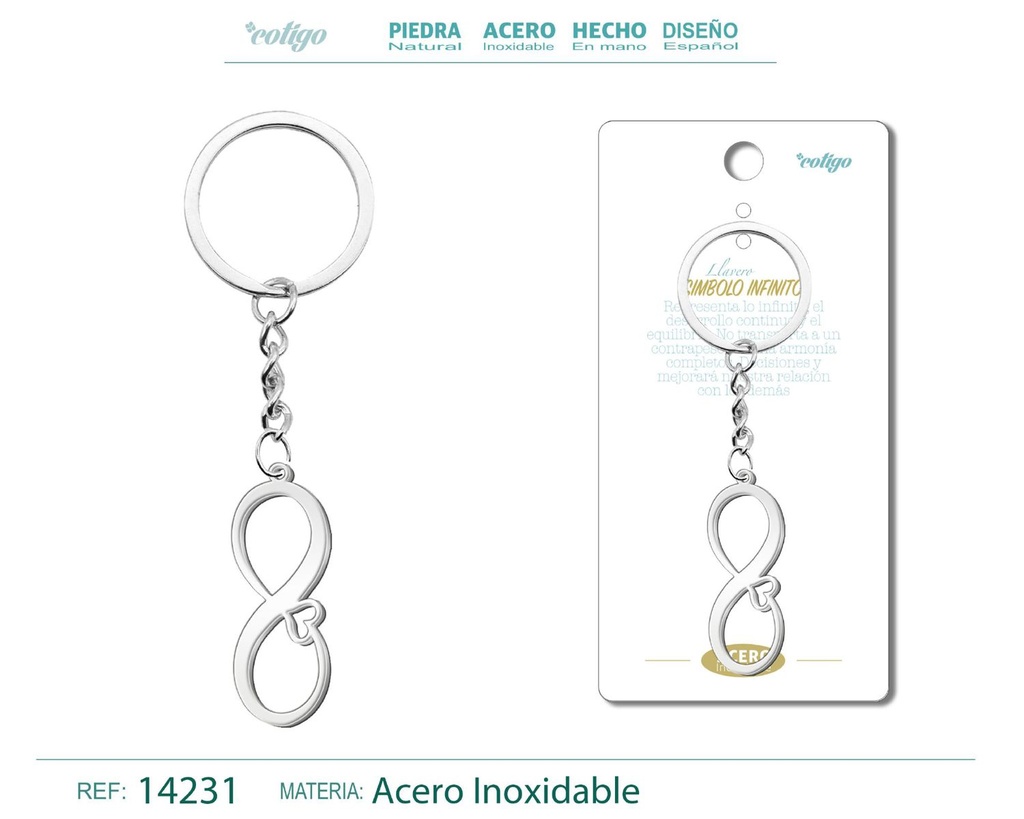 Llavero de Símbolo Infinito de Acero - Accesorios de eternidad y amor