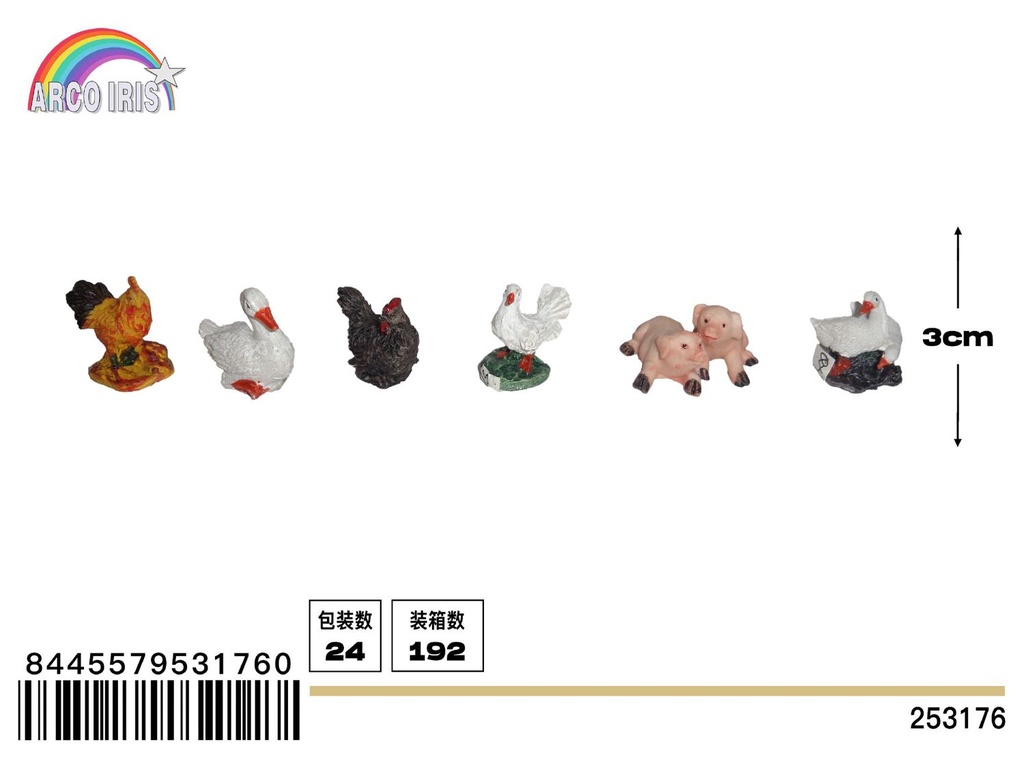 Figuras de animales de Navidad 6pcs - Adornos navideños