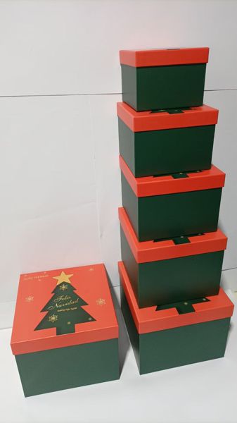 Caja de regalo navidad árbol 5pcs - Adorno navideño