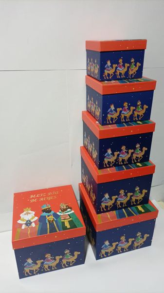 Caja de regalo navidad reyes 5pcs - Adorno navideño