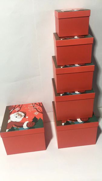 Caja de regalo navidad Papa Noel 5pcs - Adorno navideño