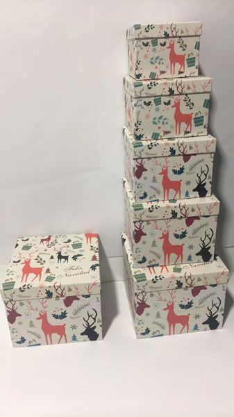 Caja de regalo navidad 5pcs feliz navidad - Adorno navideño