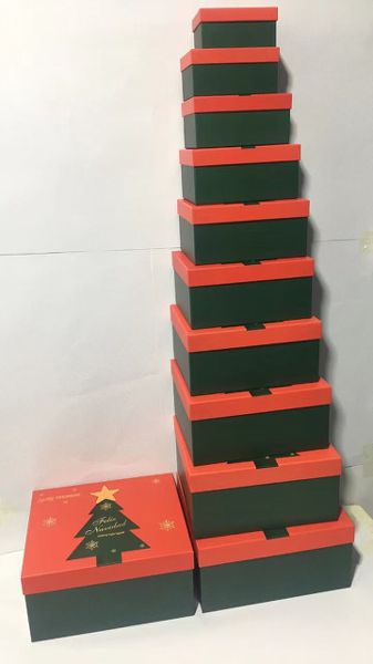 Caja de regalo navidad 10pcs árbol - Adorno navideño