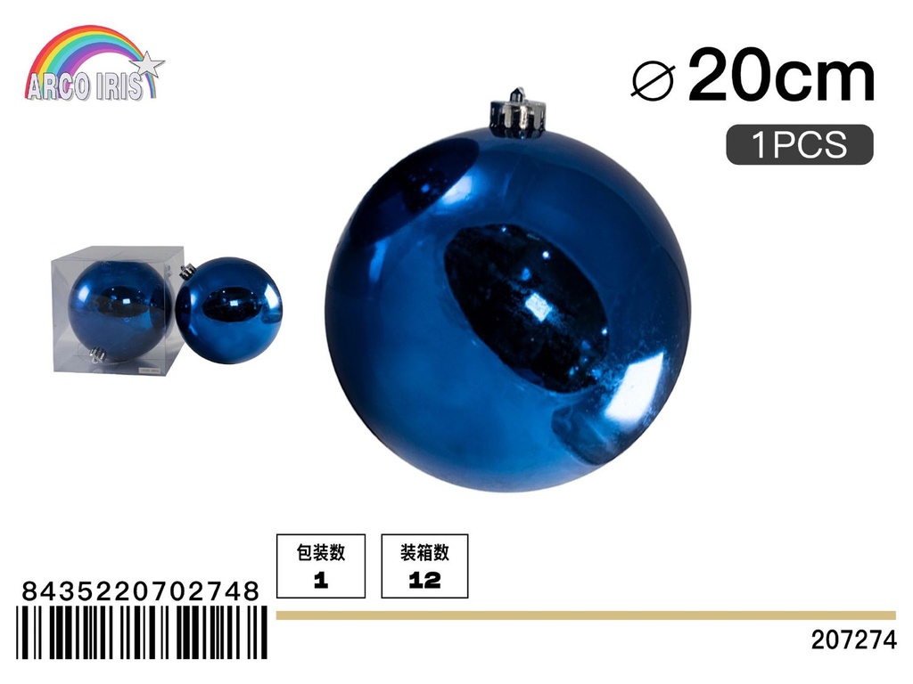 Colgante de bolas azules brillantes 20 cm - Adornos navideños