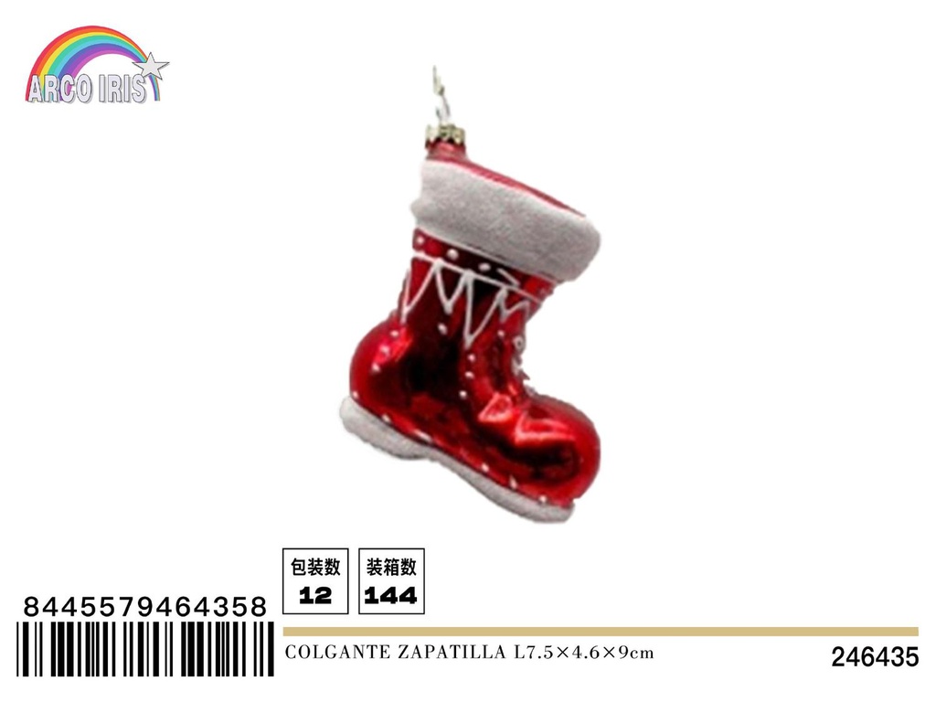 Colgante de zapatilla navideña 7.5×4.6×9 cm - Decoraciones temáticas