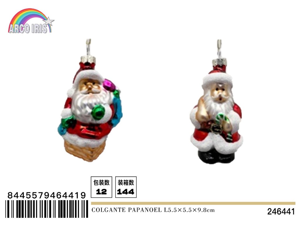 Colgante Papá Noel 5.5×5.5×9.8 cm - Decoración navideña