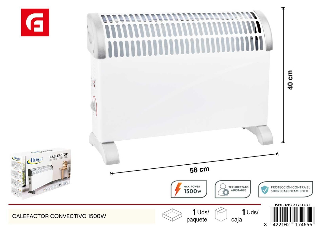 Calefactor convectivo 1500W - Calefacción y calefactores