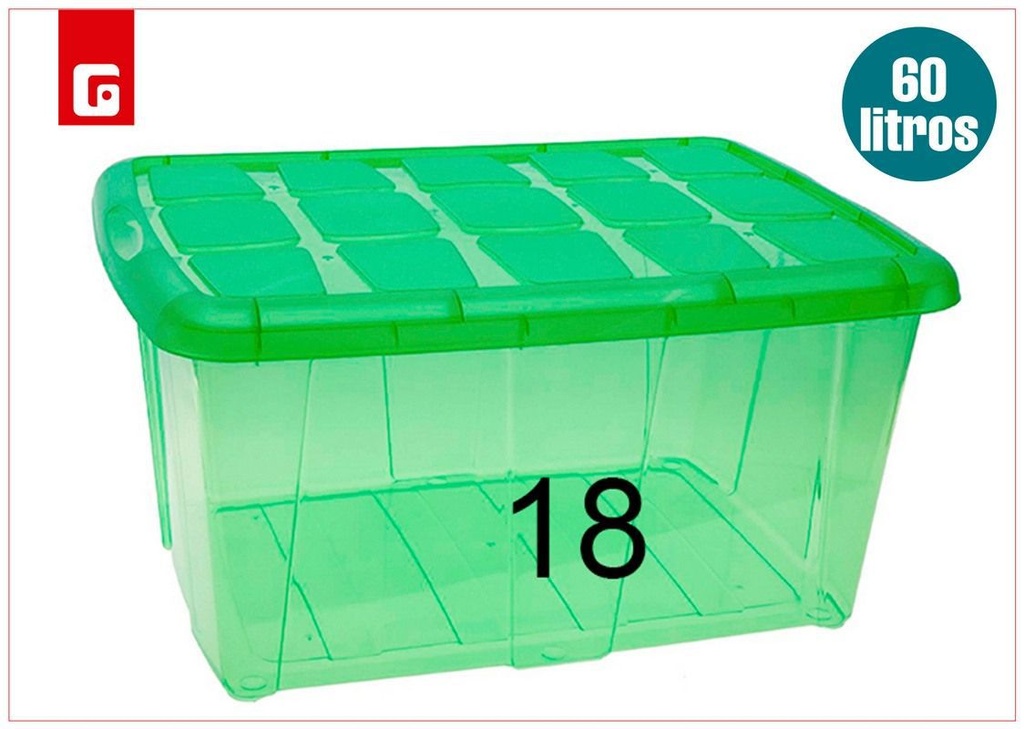 Caja de ordenación N18 verde - Almacenamiento plástico