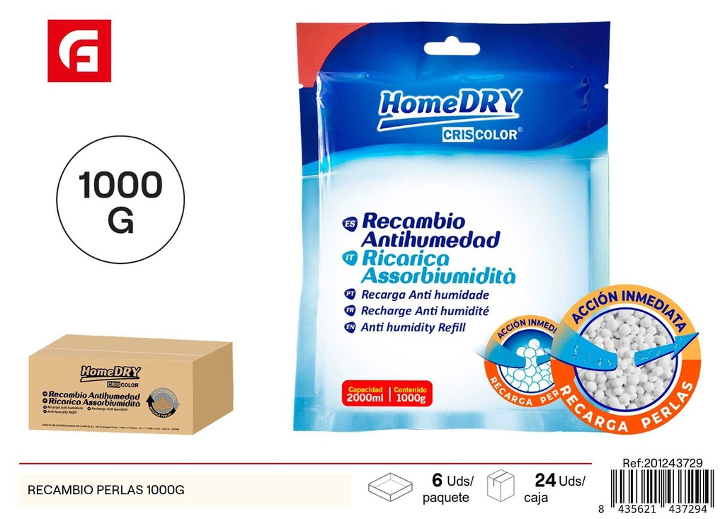 Recambio de perlas anti-humedad 1000 g - Ambientadores y control de humedad