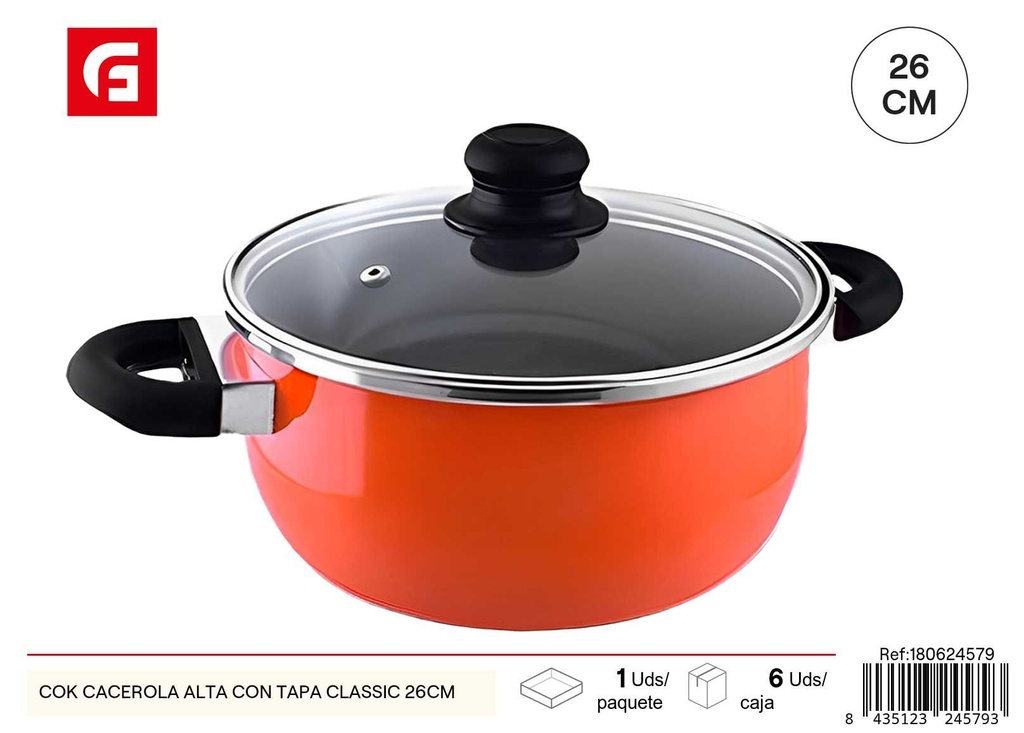 CACEROLA ALTA CON TAPA CLASSIC 26CM - Utensilios de cocina y ollas