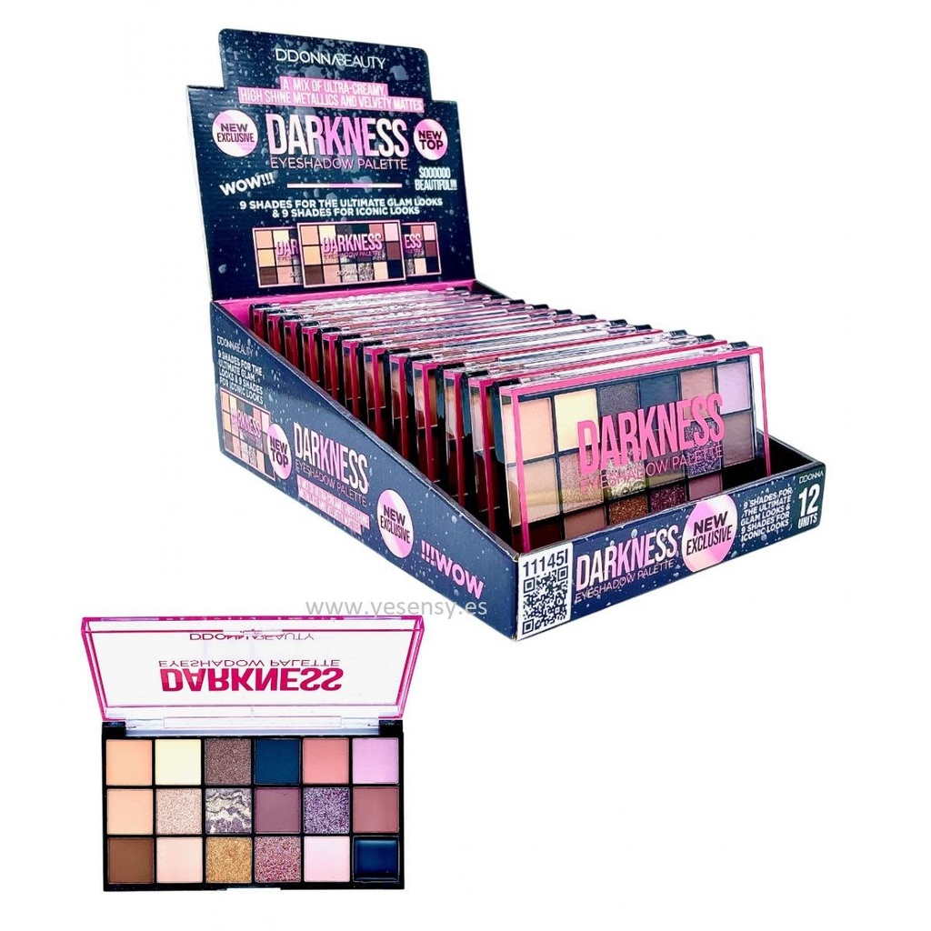 Paleta de sombras de ojos Darkness 12/U 11145I - Sombras para un acabado intenso