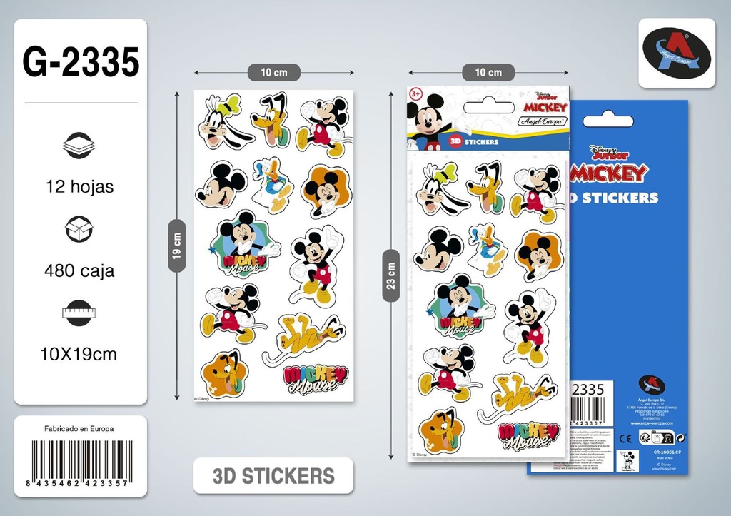 Pegatinas de Mickey 2 - Papelería y Sorpresas