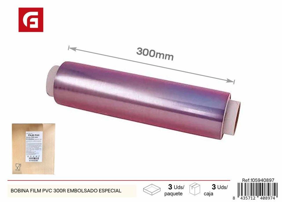 Rollo de film PVC 300R con embalaje especial - Material de embalaje