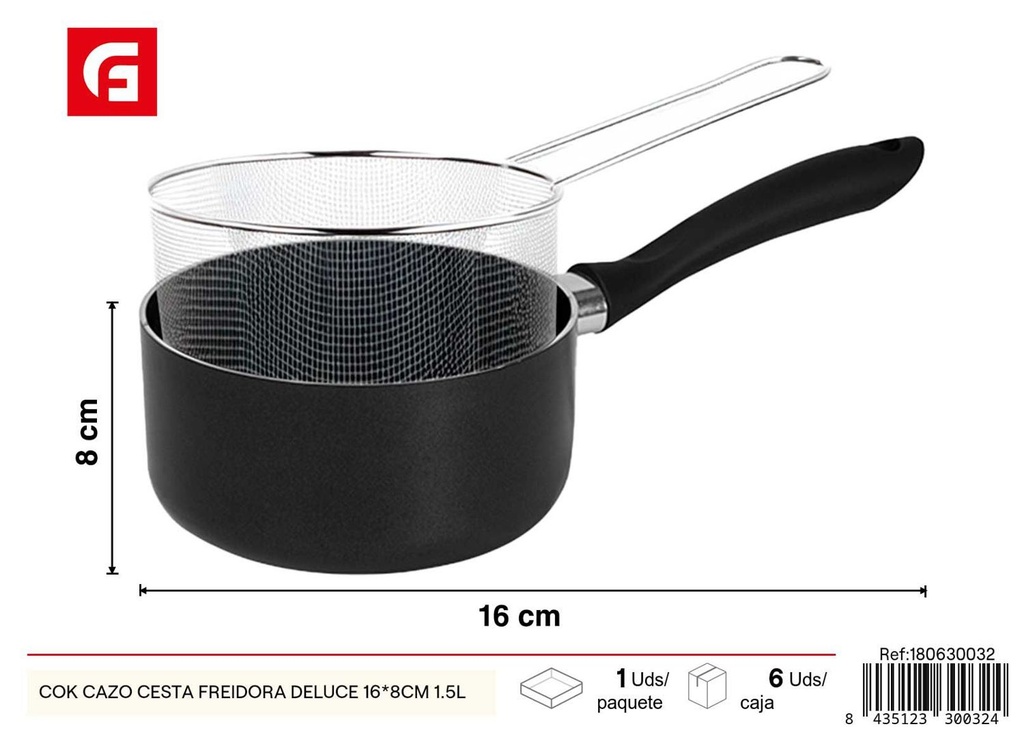 Cazo de lujo con cesta freidora de 1.5L - Utensilios de cocina