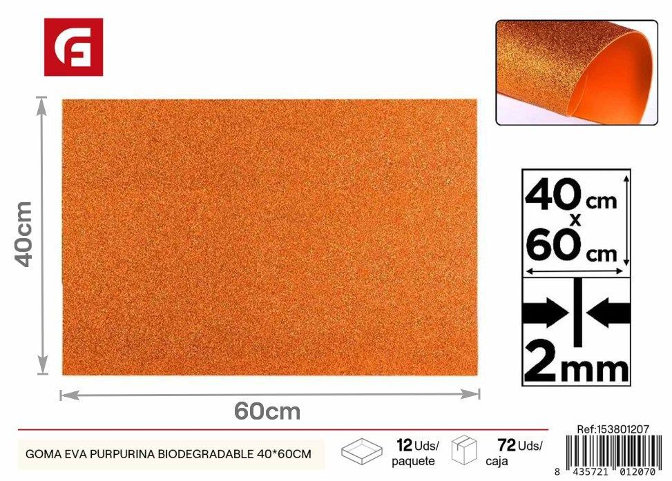 Goma EVA purpurina biodegradable 40x60 cm - Manualidades y artes