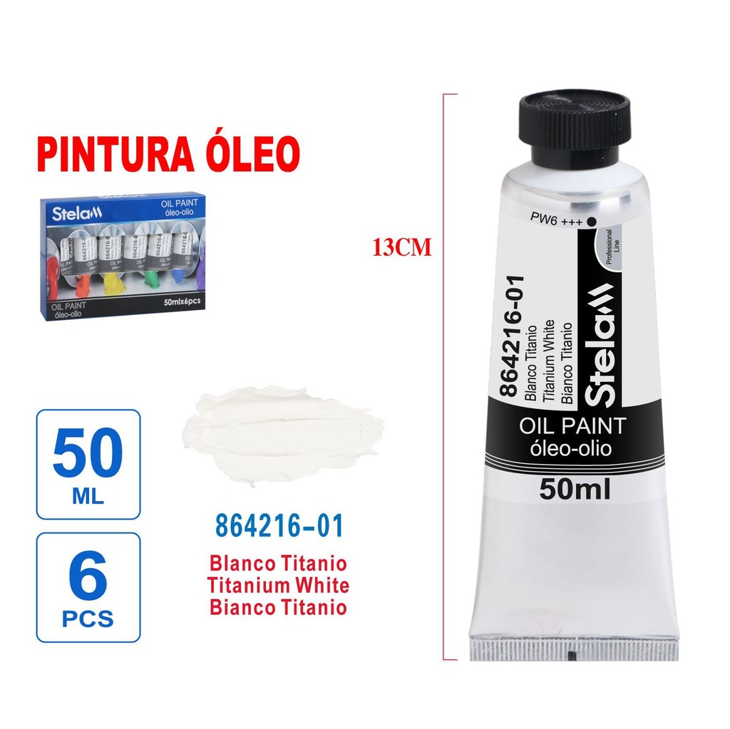 Pintura al óleo blanca de titanio 50ml - Material artístico