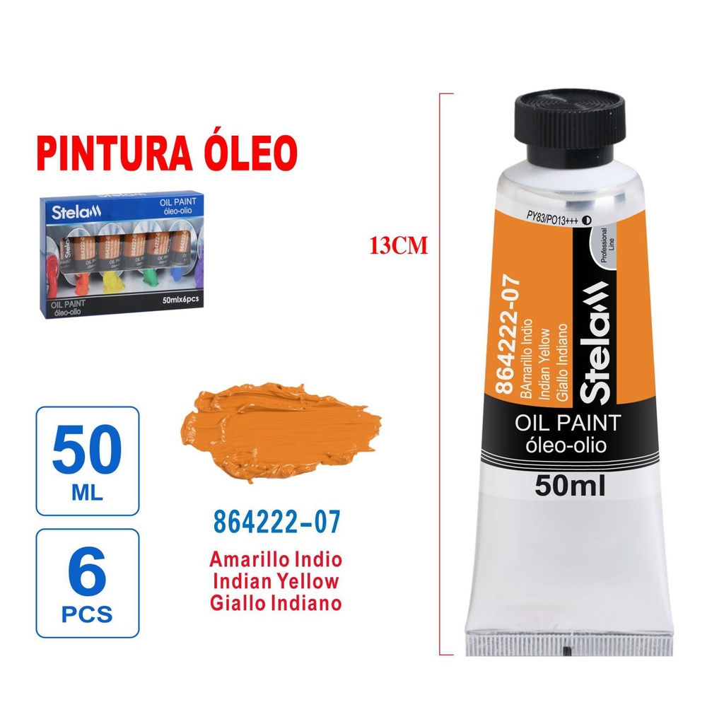 Pintura al óleo amarilla india 50ml - Material artístico