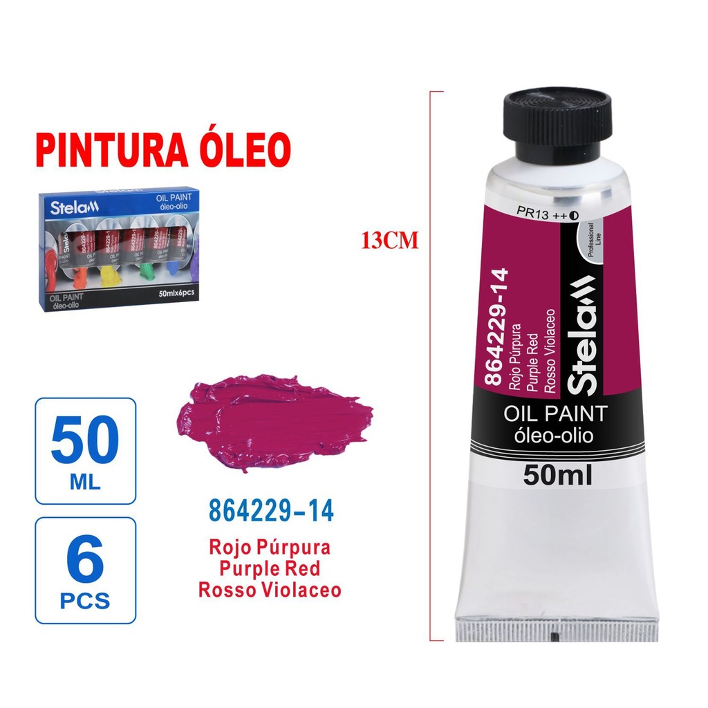 Pintura al óleo rojo púrpura 50ml - Material artístico