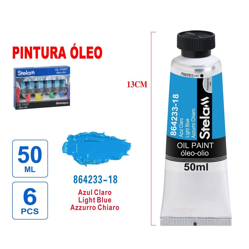 Pintura al óleo azul claro 50ml - Material artístico