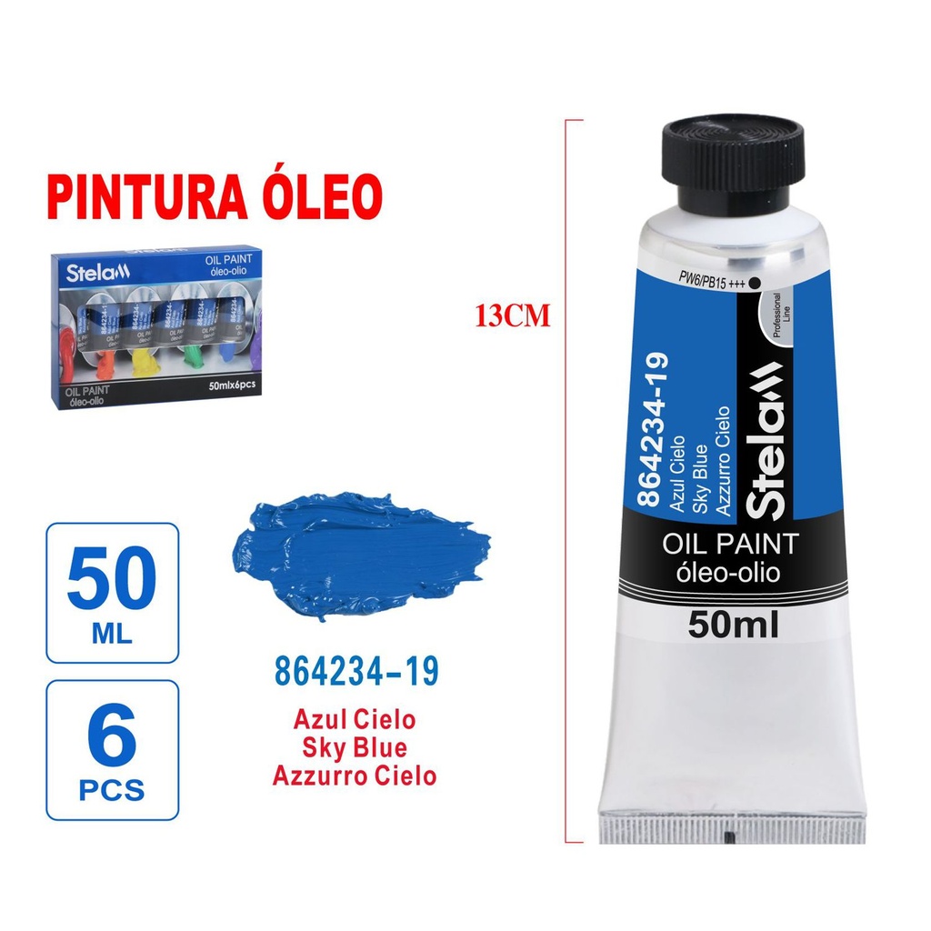 Pintura al óleo azul cielo 50ml - Material artístico