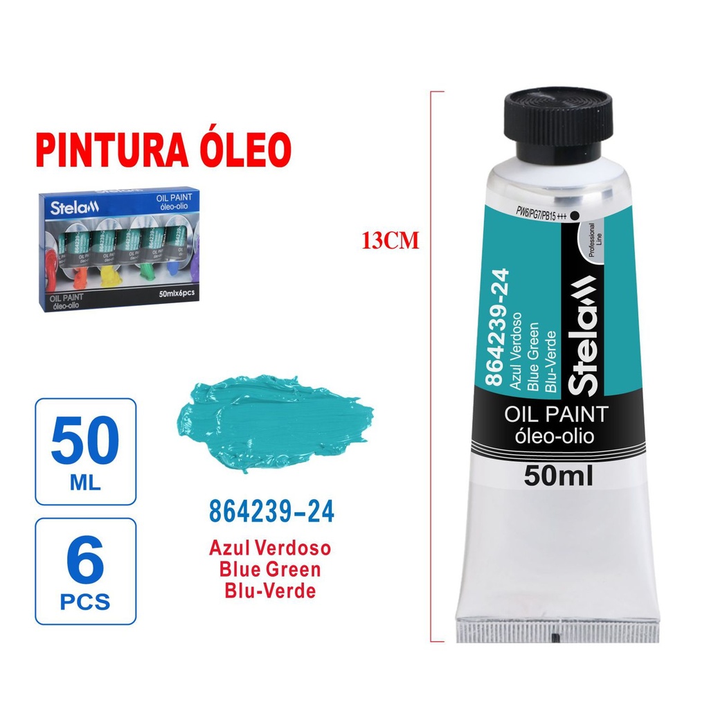 Pintura al óleo verde esmeralda 50ml - Material artístico