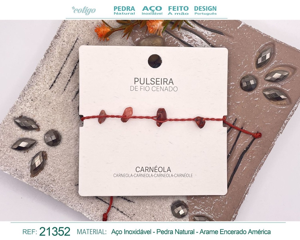 Pulsera de hilo encerado con Carneola - Joyería y amuletos