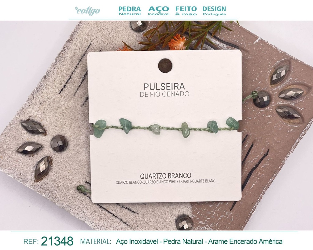 Pulsera de hilo encerado con Aventurina Verde - Joyería y amuletos