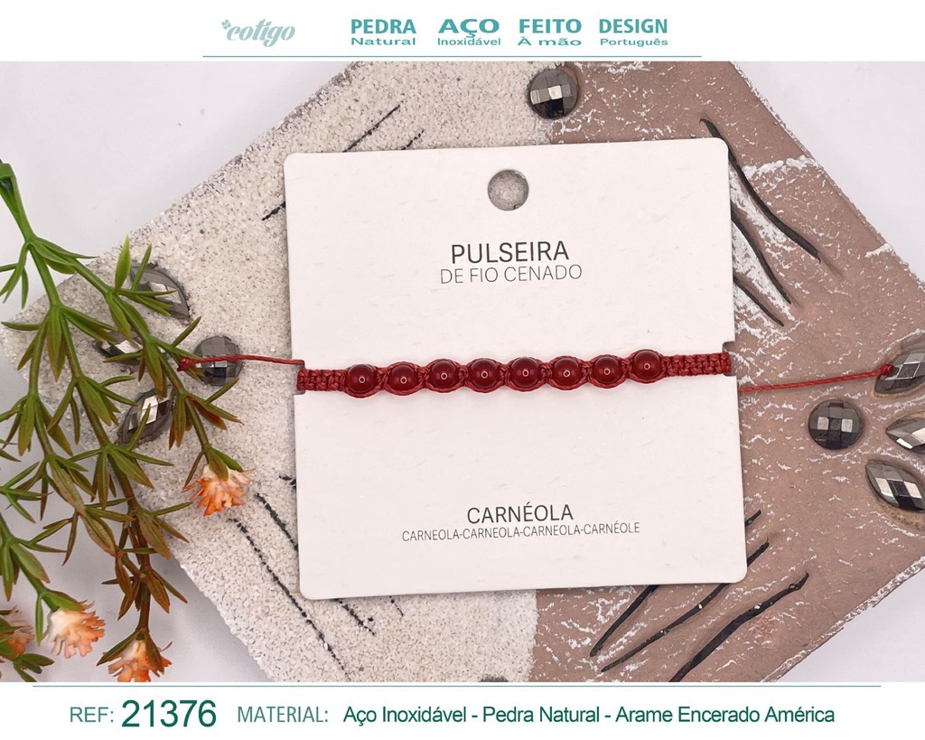 Pulsera de hilo encerado con Carneola - Joyería y amuletos