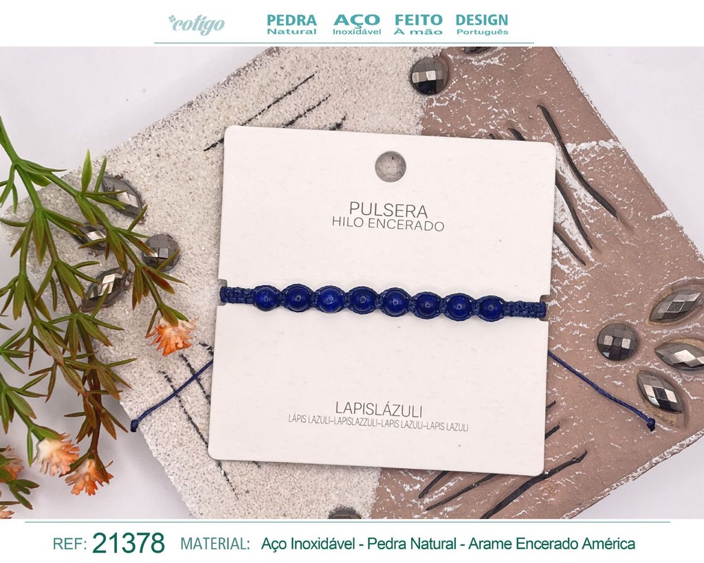 Pulsera de hilo encerado con Lapizlazuli - Joyería y amuletos