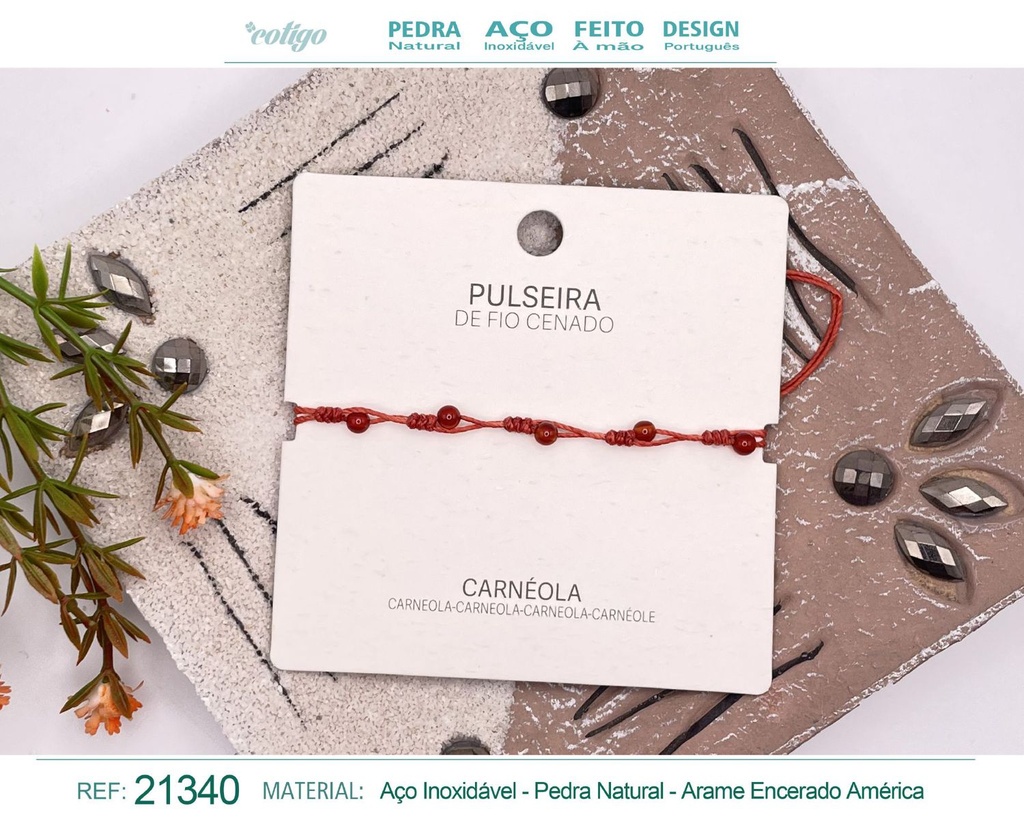 Pulsera de hilo encerado con Carneola - Joyería y amuletos