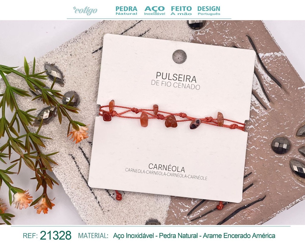 Pulsera de hilo encerado con Carneola - Joyería y amuletos