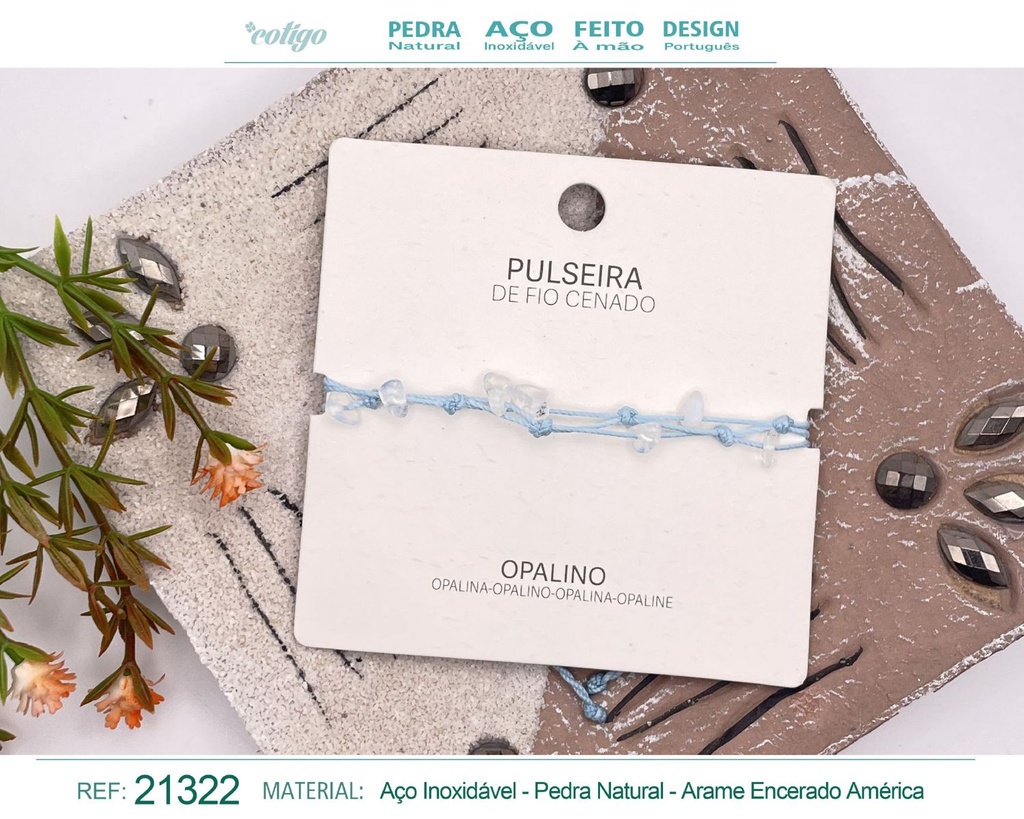 Pulsera de hilo encerado con Opalina - Joyería y amuletos