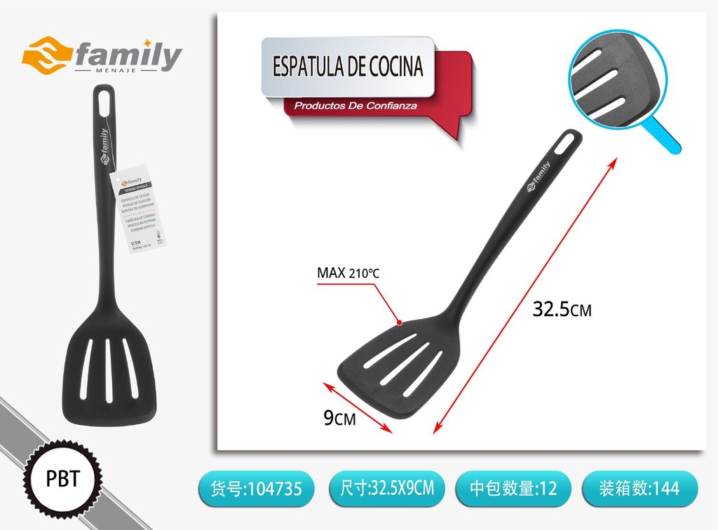 Espátula de cocina de nailon estándar 32.5*9cm - Herramientas de cocina