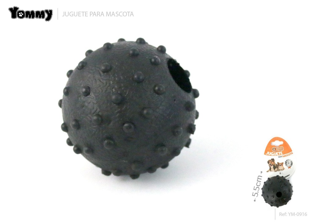 Pelota negra con pinchos para mascotas DIA:5.5cm - Juguetes para mascotas