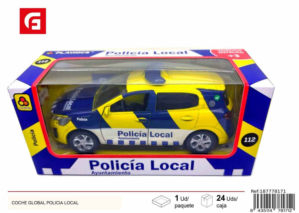 Juguete coche policía local global - Juguetes y vehículos de seguridad
