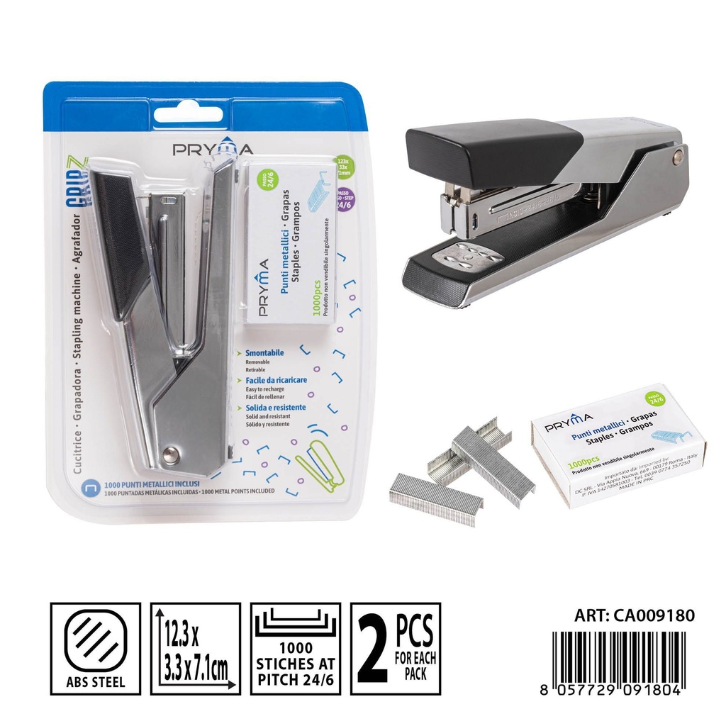Grampadora con 1000 grapas 24/6 - Suministros de oficina