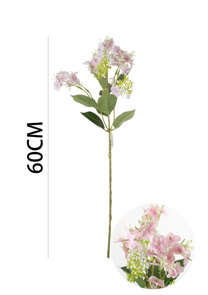 Ramo de flores artificiales - Hortensia de 1 cabeza en 60 cm