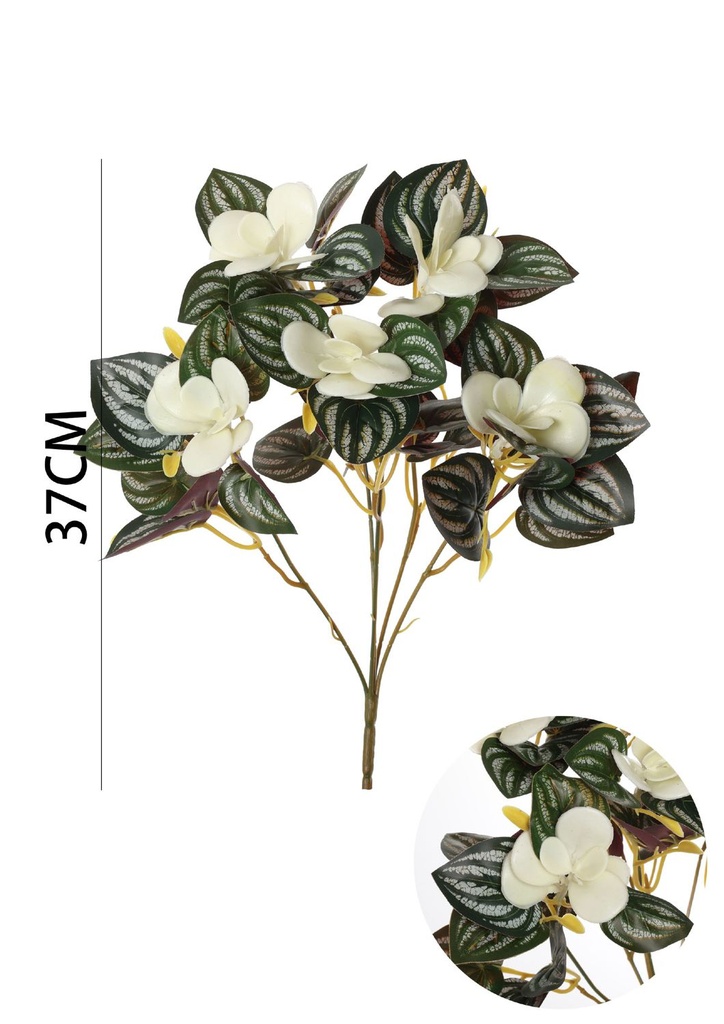 Ramo de flores artificiales - Ramo de hojas de goma en 37 cm