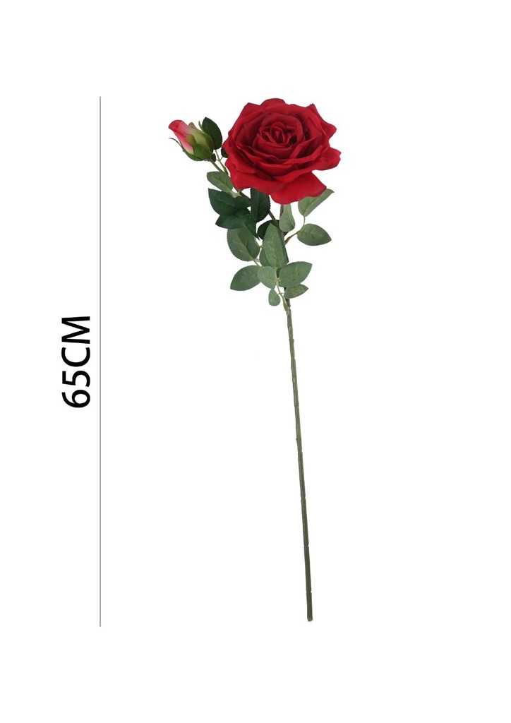 Ramo de flores artificiales - Rosa de borde grande en 65 cm