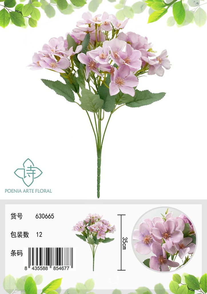 Ramo de flores de hortensia de 5 pétalos - Ramo decorativo