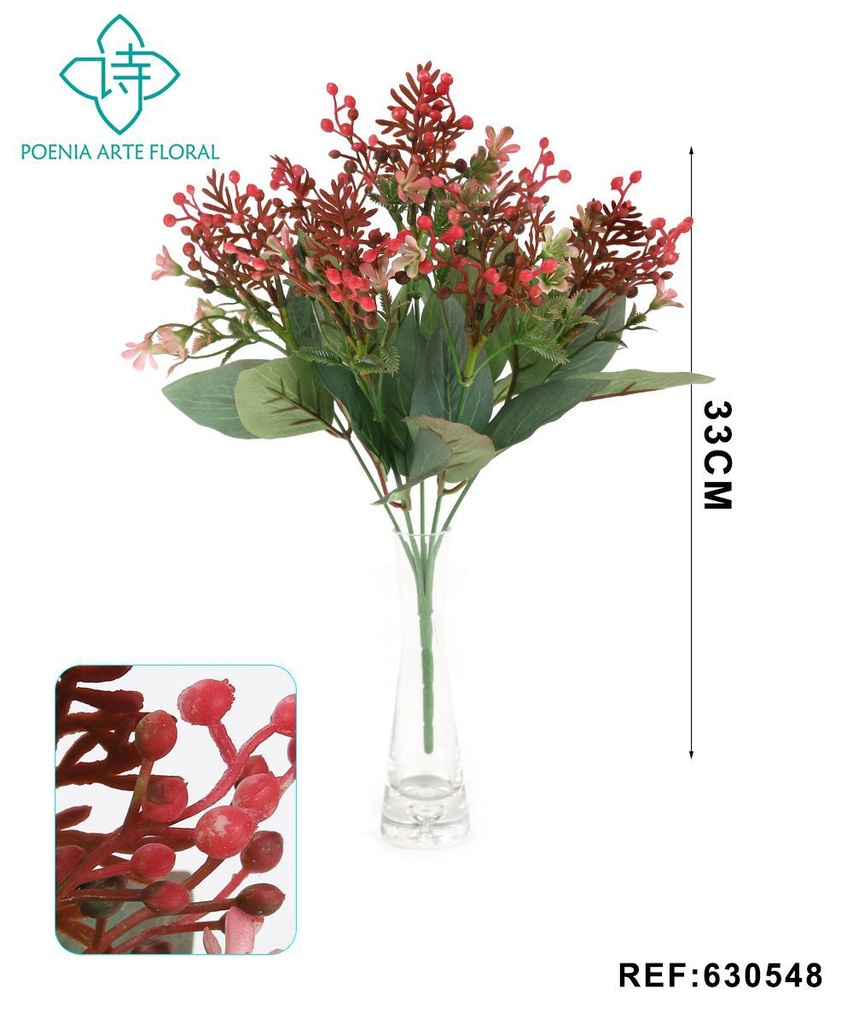 Ramo decorativo 630548 en rojo - Ramo decorativo - Serie de hierbas de agua