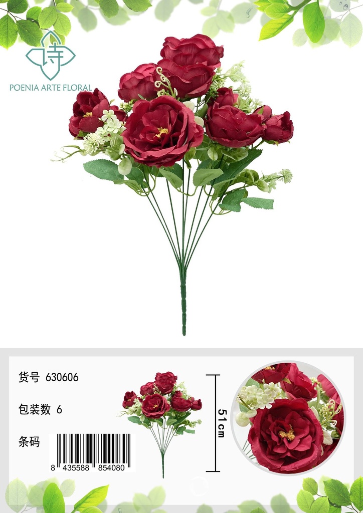 Ramo de flores artificiales "Irlanda" de 51 cm - Decoración floral y arreglos