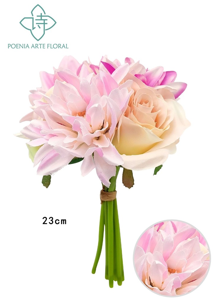 Ramo de dalias grandes - Bouquet de flores artificiales