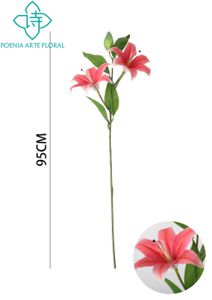 Ramo de lirios 3D en color fucsia de 95 cm - Decoración floral