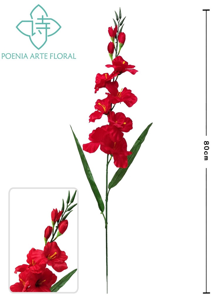 Ramo de gladiolos rojos de 80 cm - Decoración floral