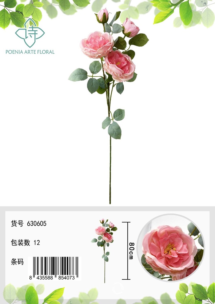Ramo de 4 rosas irlandesas de 70 cm - Bouquet de flores