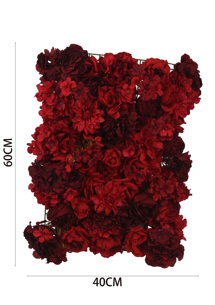 Pared de flores de rosas y hortensias artificiales - Decoración floral