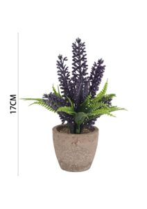 Pozuelo de lavanda artificial de 16 cm - Pequeño macetero decorativo